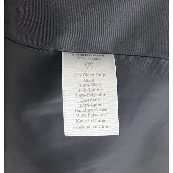 Everlane Italian GoWeave Black Blazer Jacket 100% Wool Single Button Size 4 - Picture 7 of 7